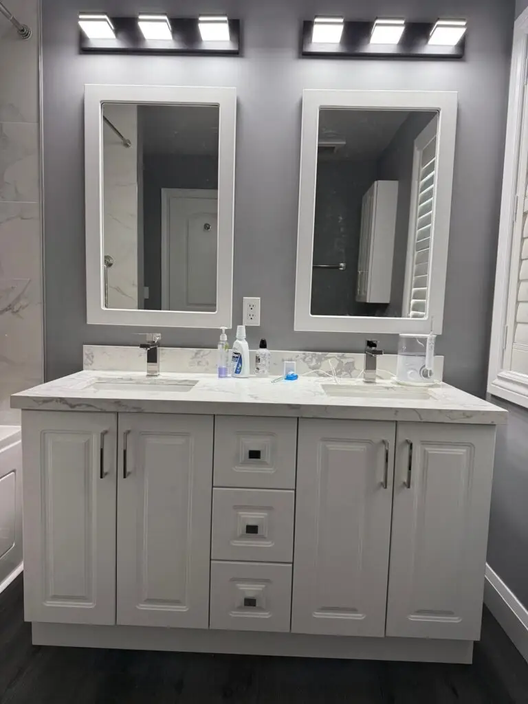 Custom Double Bowl Quartz Countertop